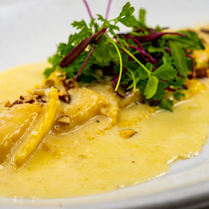 Handcrafted Butternut Squash Ravioli.